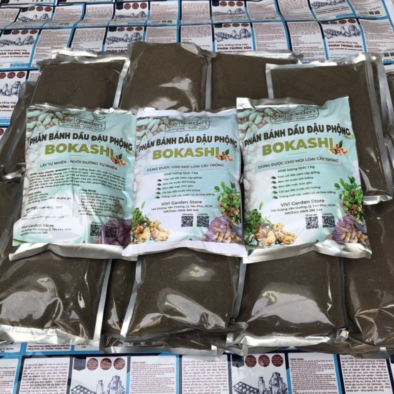 Túi 1kg phân Bánh Dầu Đậu Phộng Neem BOKASHI giàu dinh dưỡng, cải tạo đất và phòng bệnh hiệu quả