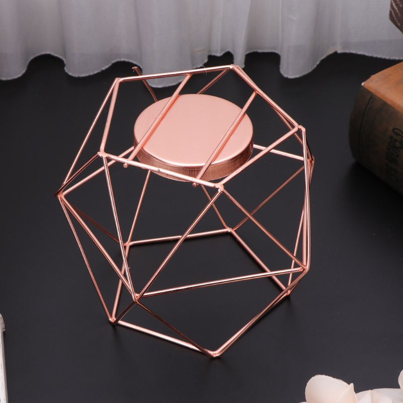 Giá Đỡ Đèn Cầy Bằng Kim Loại Họa Tiết Hình Học 3D Phong Cách Bắc Âu Độc Đáo