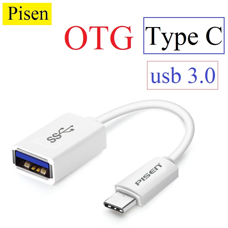 Cáp otg type c Pisen Mu11 3.0 5Gbps, chuyển đổi type c sang usb