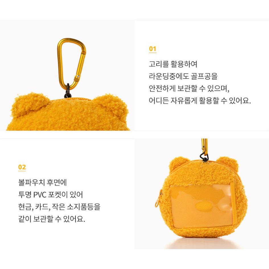 Winterland Face Ball Pouch RYAN APEACH Túi Đựng Quả Bóng RYAN APEACH│Túi Đựng Dụng Cụ Chơi Golf Hình Nhân Vật Dễ Thương