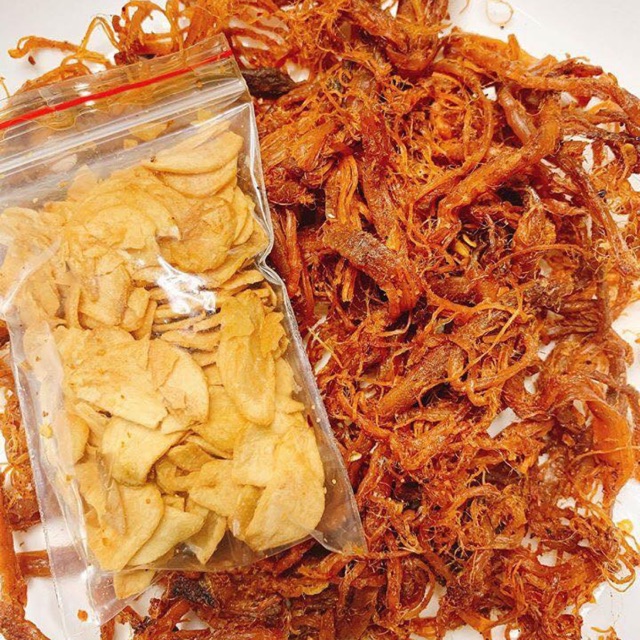 Heo khô cháy tỏi loại ngon,Túi zip 500g | KingFood - Thế Giới Đồ Ăn Vặt - Đồ Ăn Vặt Hà Nội
