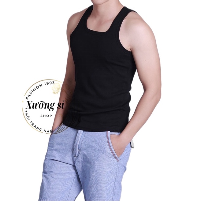 [HCM] SALE OFF ÁO BODY 3 LỖ NAM , COTTON  from ôm , 3màu , SIZE 40kg-90kg 3L03