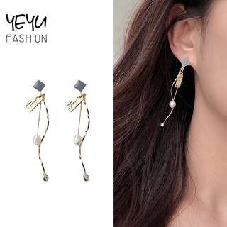 Bông Tai Hình Vuông Đính Ngọc Trai Sang Trọng S925