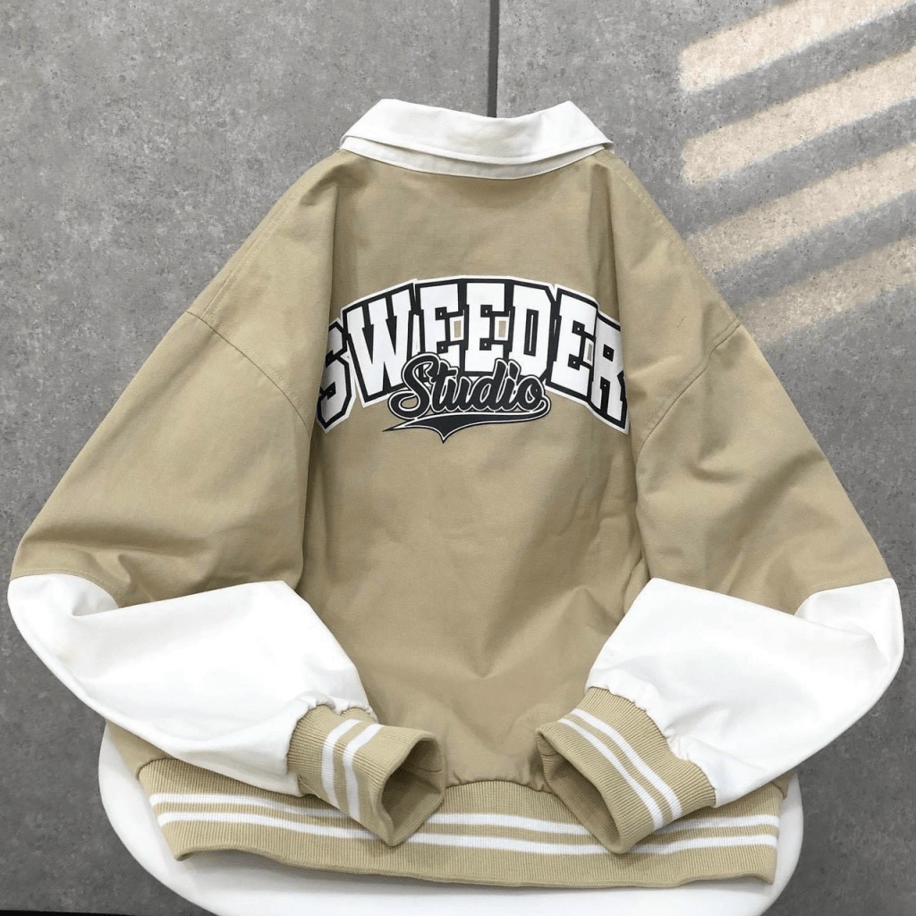 Áo Khoác Nam Nữ Nút Bấm Cổ Sơ Mi Phong Cách Cá Tính Sành Điệu Thời Trang