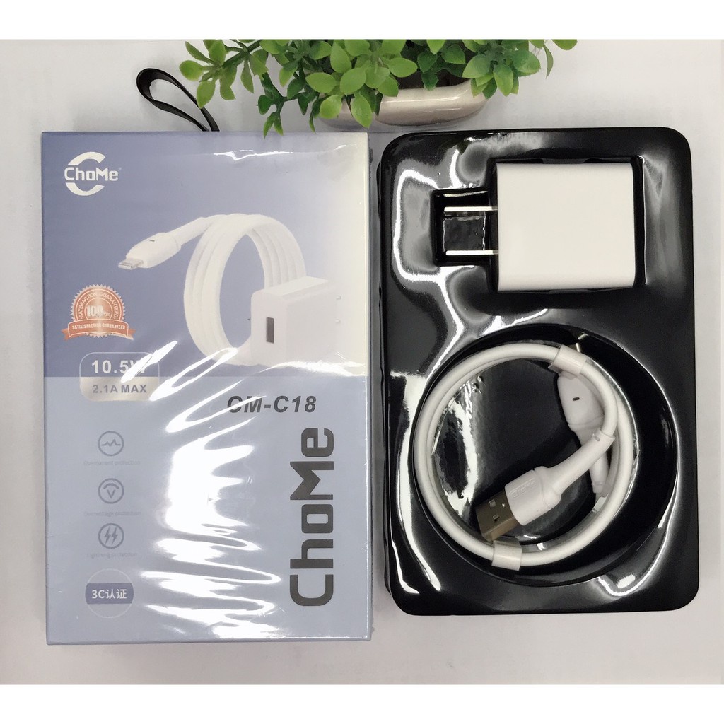 Bộ củ cáp sạc ChoMe 10.5W 5V/2.1A an toàn sạc nhanh