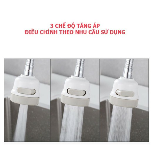 Bộ dây nối kèm đầu vòi rửa bát 360 điều chỉnh 3 chế độ 18cm