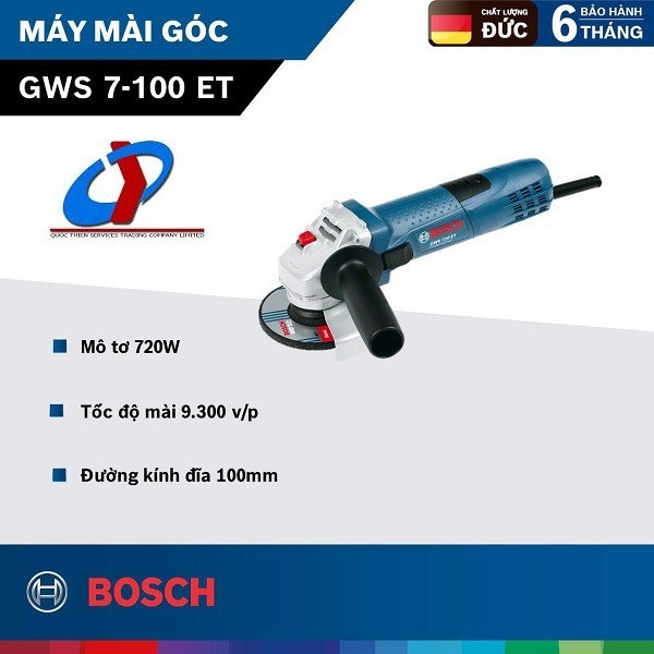 MÁY MÀI_Máy mài góc GWS 7-100 ET BOSCH: 720W