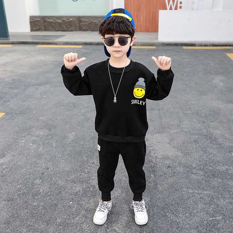 Set bộ quần áo thu đông trẻ em 14-45kg  dành cho bé gái mẫu SMILEY. Hàng may kỹ, chất vải đẹp.MA87