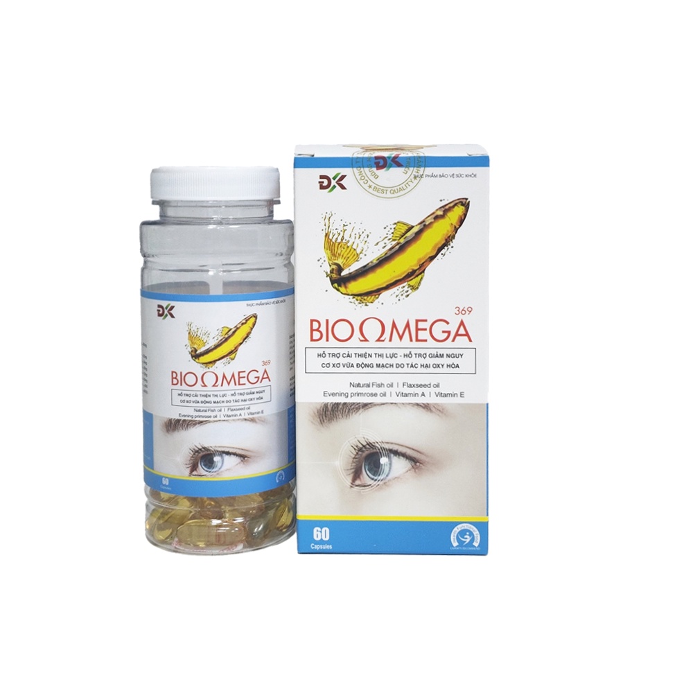 Viên Uống Dầu Cá Bổ Mắt Sáng Mắt Giảm Khô Mắt Cải Thiện Thị Lực BIO Omega 369 - Hũ 60 viên