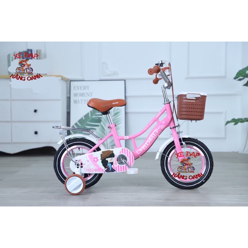 Xe đạp trẻ em màu Hồng BDMEI mẫu mới 2022 cho bé từ 2-10 tuổi thumbnail
