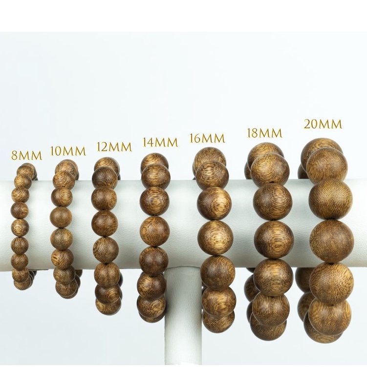 Vòng Tay Trầm Hương Tròn Đơn Xưởng Mộc Việt - Trầm Tóc Thường Size 6 - 20mm Dành Cho Nam Nữ Mang Lại May Mắn Bình An