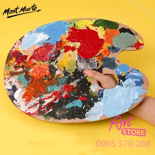 Khay pha màu gỗ mont marte oval 30x38cm
