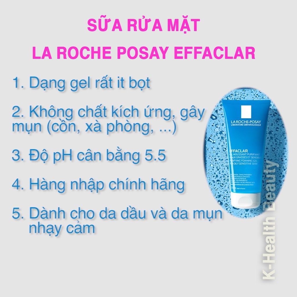 Sữa rửa mặt tạo bọt cho Da Dầu Mụn Nhạy Cảm Dạng Gel La Roche-Posay Effaclar ngăn ngừa và hỗ trợ giảm mụn | BigBuy360 - bigbuy360.vn