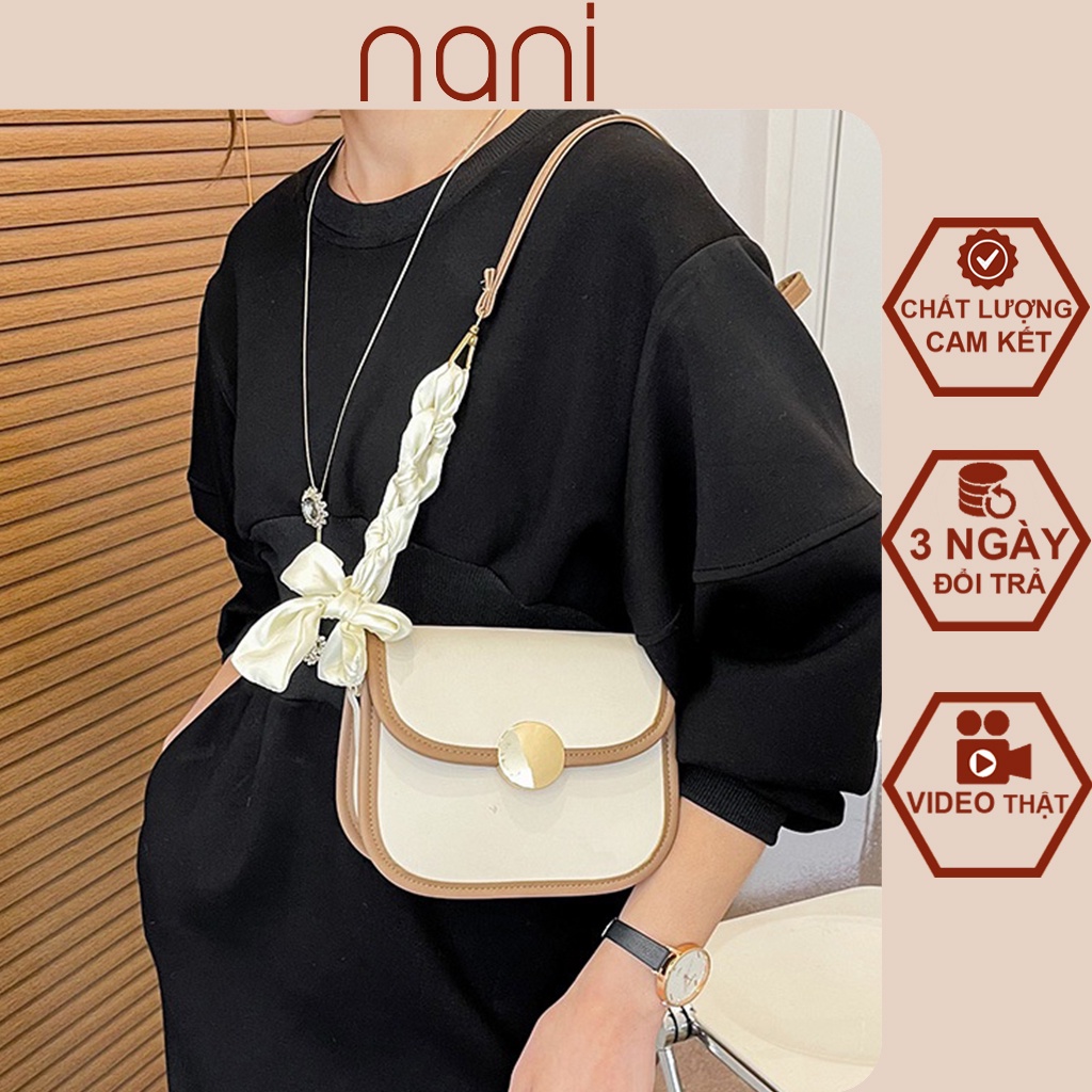 Túi xách nữ đẹp, túi đeo chéo hàn quốc đi chơi da trơn mềm khóa tròn HT61