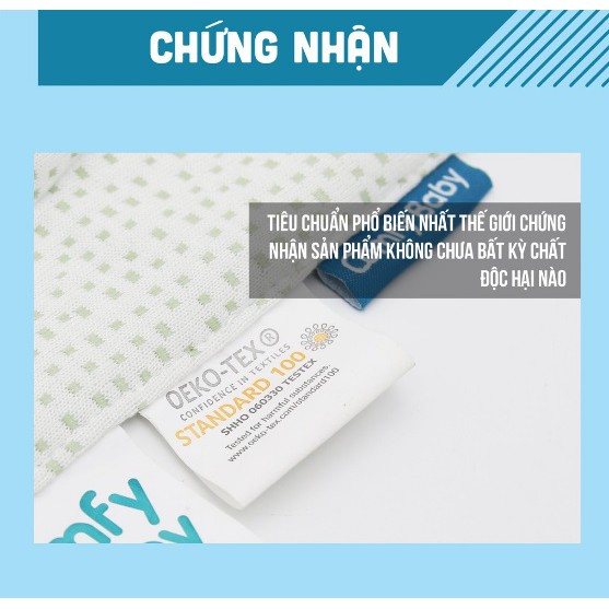 Gối lõm ruột cao su non vỏ sợi tre Bamboo kháng khuẩn chống bẹp đầu cho bé sơ sinh Comfybaby