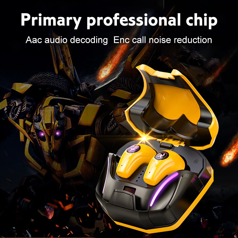 Vaolao-GM2 Tai nghe chơi game không dây với micrô 65ms Độ trễ thấp Tai nghe Bluetooth 9D Stereo HiFi