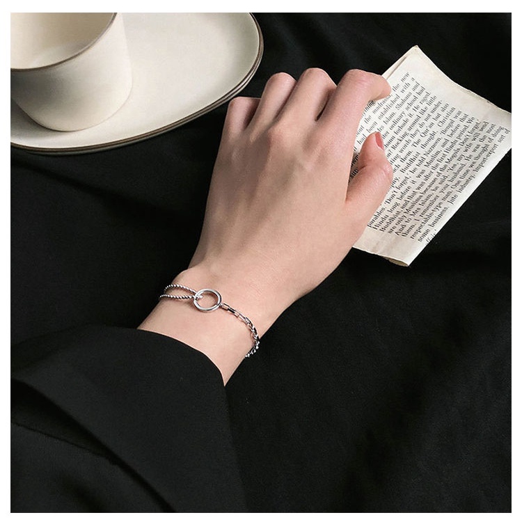 Vòng tay mạ bạc 925 cao cấp chính hãng phong cách Hàn Quốc trang sức bạc CINLA VT025