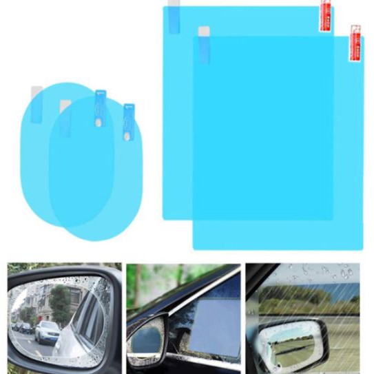 Bộ 4 miếng dán chống đọng nước kính hông và gương chiếu hậu ô tô, xe hơi cao cấp