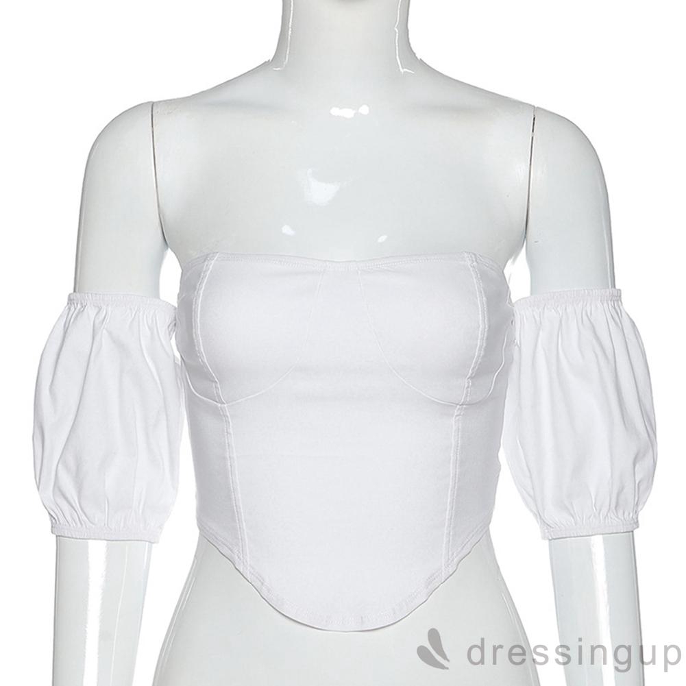 d❃♪Women´s Sleeveless Sleeve Top with Retro Sleeve Shoulder