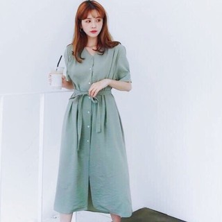 Đầm váy freesize suông mint cột eo