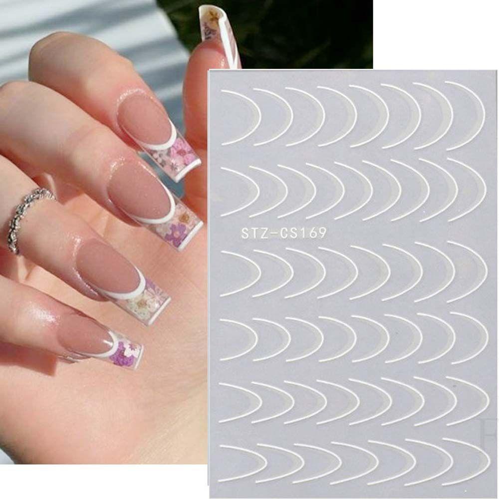 Miếng Dán Trang Trí Móng Tay Tự Dính Họa Tiết Hình Học 3D Phong Cách Pháp Cổ Điển Dành Cho Nữ