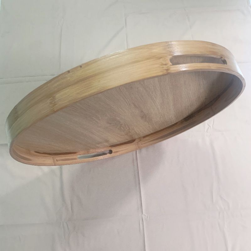 Mâm gỗ đựng bát đĩa, bộ đồ ăn hoa mặt trời, Có 2 loại kích thước cho bộ bát đĩa có đk 45cm và 55cm