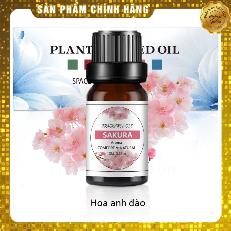 Tinh dầu thơm 10ml chiết xuất hoa cỏ thiên nhiên thơm dịu nhẹ