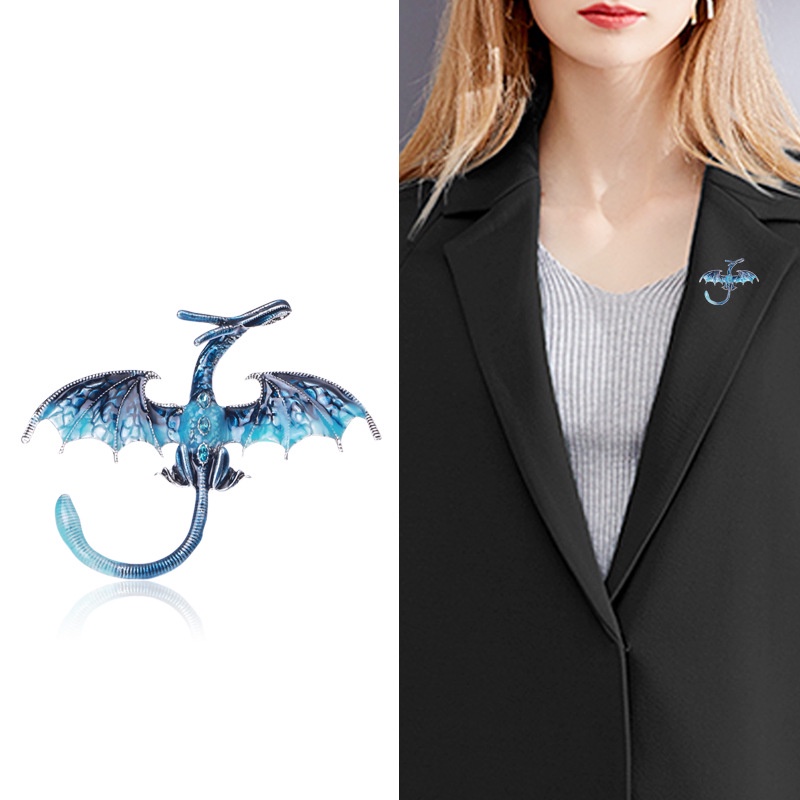 Ghim Cài Áo Hình Khủng Long Hoạt Hình Tráng Men Unisex