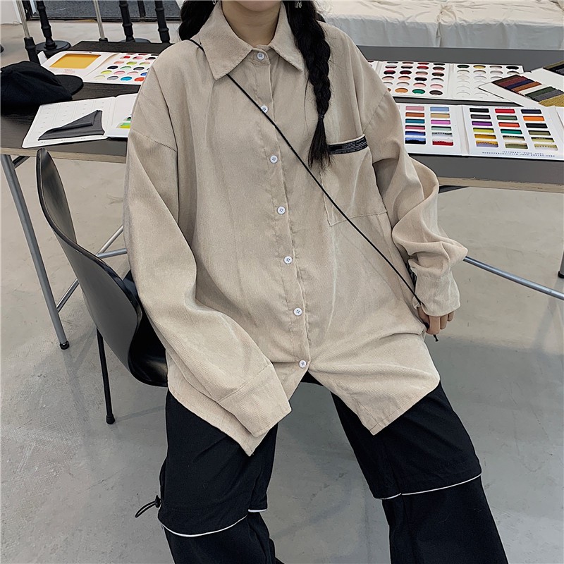 Áo Sơ Mi Tay Dài Vải Nhung Thời Trang Thu Đông 18012 | BigBuy360 - bigbuy360.vn