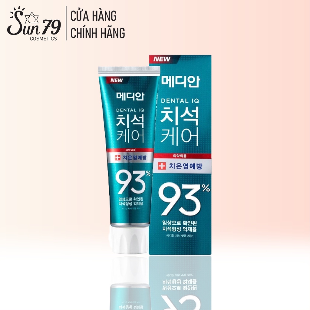 Kem Đánh Răng Giảm Sưng Nướu, Chảy Máu Chân Răng Hương Trà Xanh Median Dental IQ 93% Breath Care 120g - Xanh Ngọc
