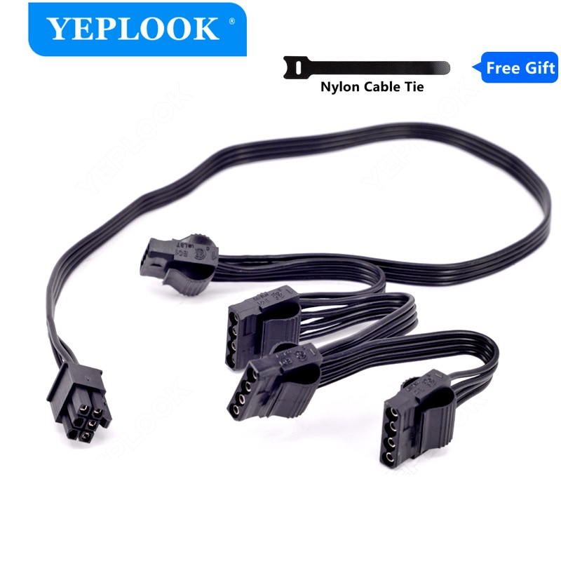 Cáp cấp nguồn GPU PCIe 6Pin đến 4 IDE Molex 4Pin cho Corsair HXi Series Mô-đun đầy đủ PSU HX750i HX8