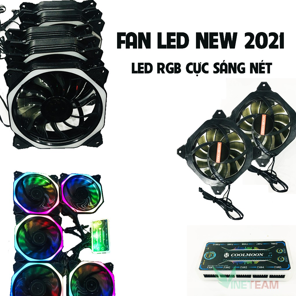 Fan coolmoon led RGB Siêu đẹp mẫu mới nhất 2021 dc3444