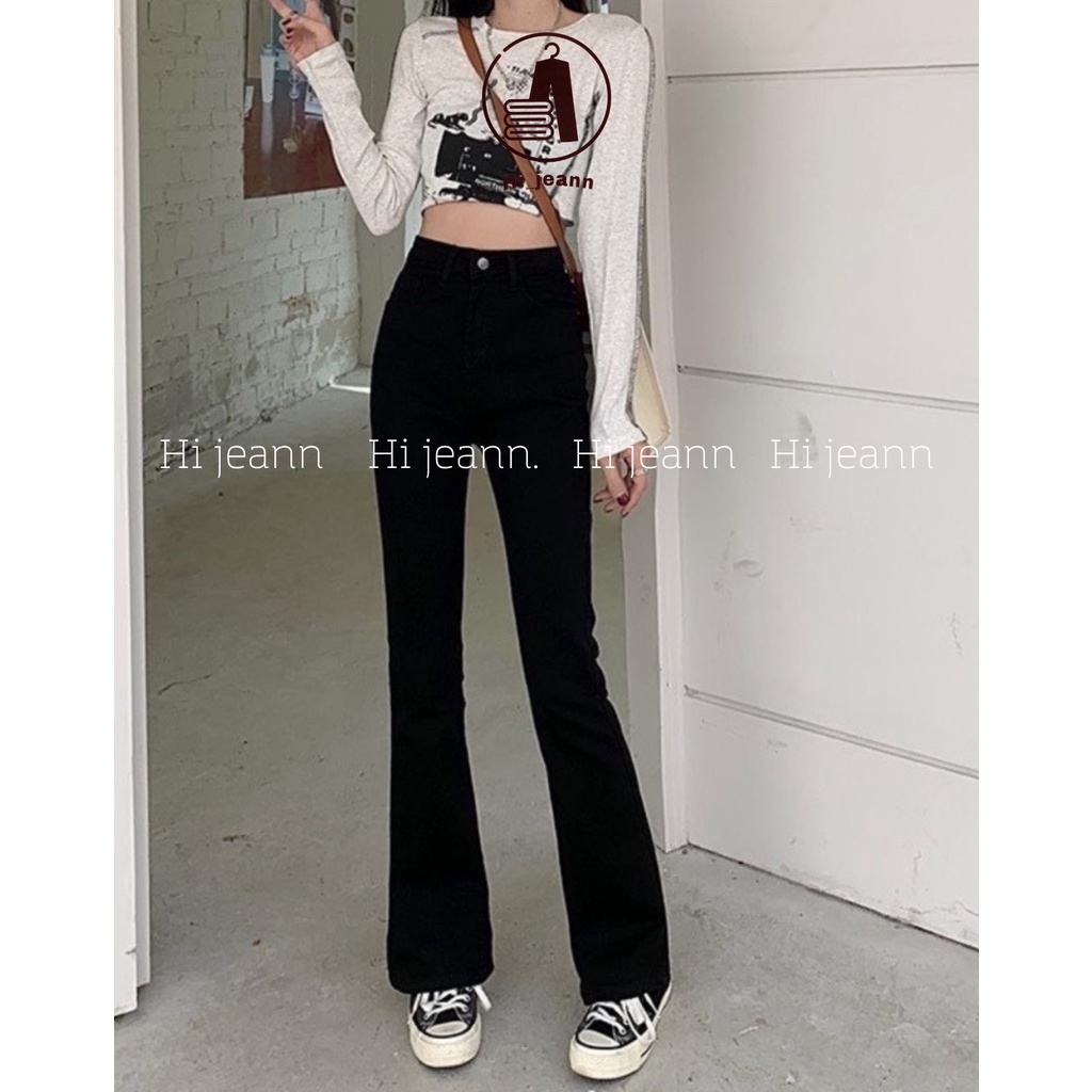 Quần Jeans Nữ Ống Loe , Lưng Cao ,Co Giãn 4 Chiều Chất Vải Dày Đẹp  Siêu Hot Hit