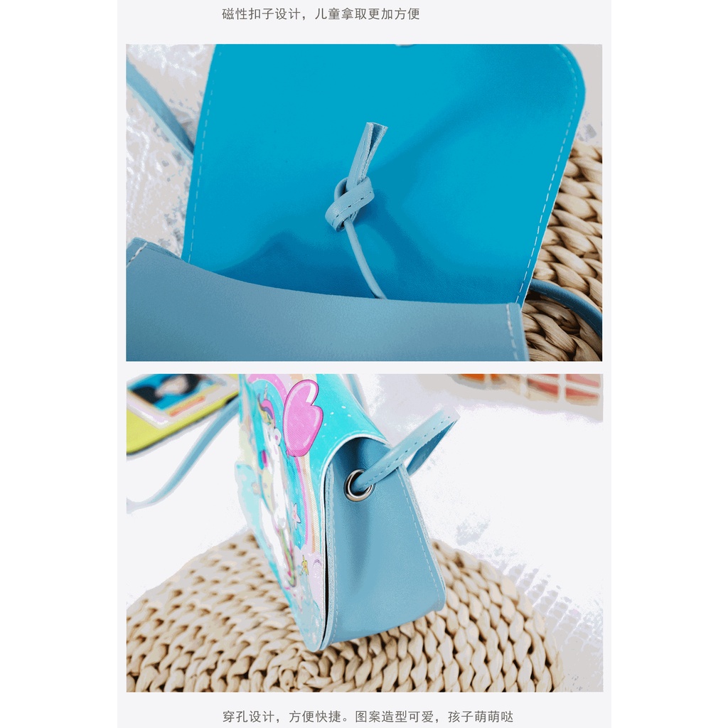 Túi Đeo Chéo Da PU Hình Kỳ Lân Xinh Xắn Cho Bé Gái