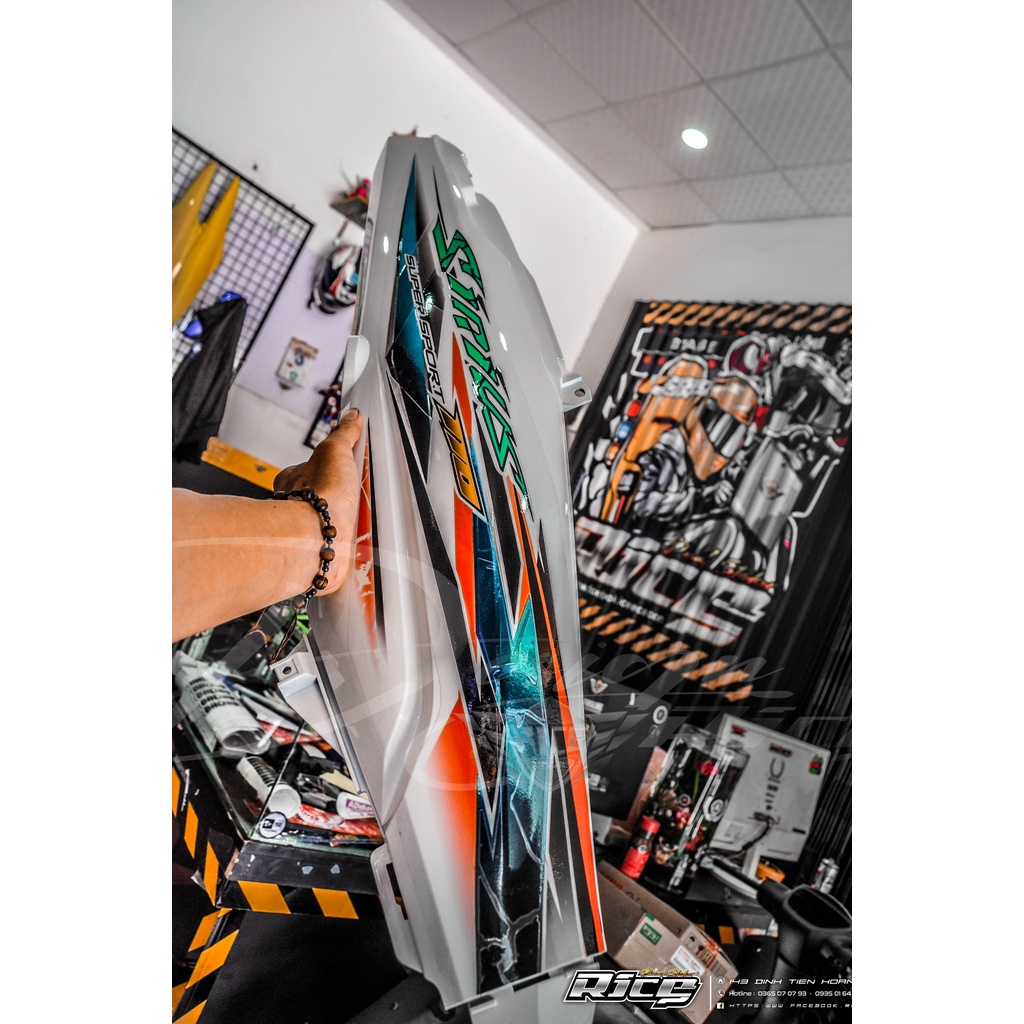 Tem Sirius Full Trắng Mẫu Tia Sét Rạng nứt phối màu Cam