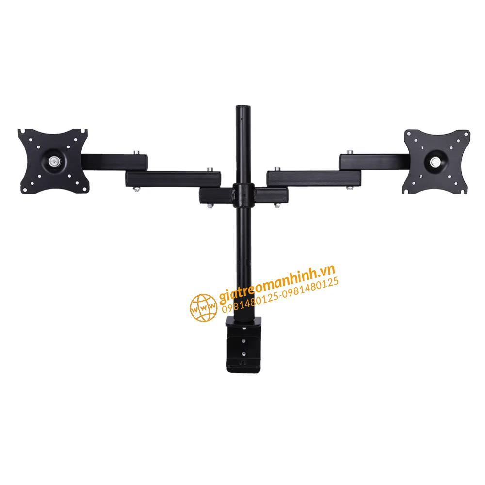 Giá Treo Màn Hình 17-32Inch  - Giá Treo 2 Màn Hình Trụ 40-60Cm - Tải Trong 8Kg - Xoay Màn 360 Độ