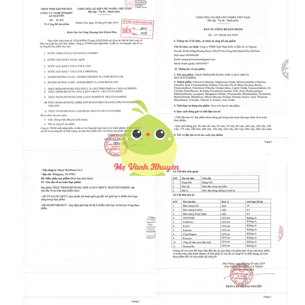 Vitamin tổng hợp One A Day Men's/Women's Multivitamin, Mỹ (300v) | Thế Giới Skin Care