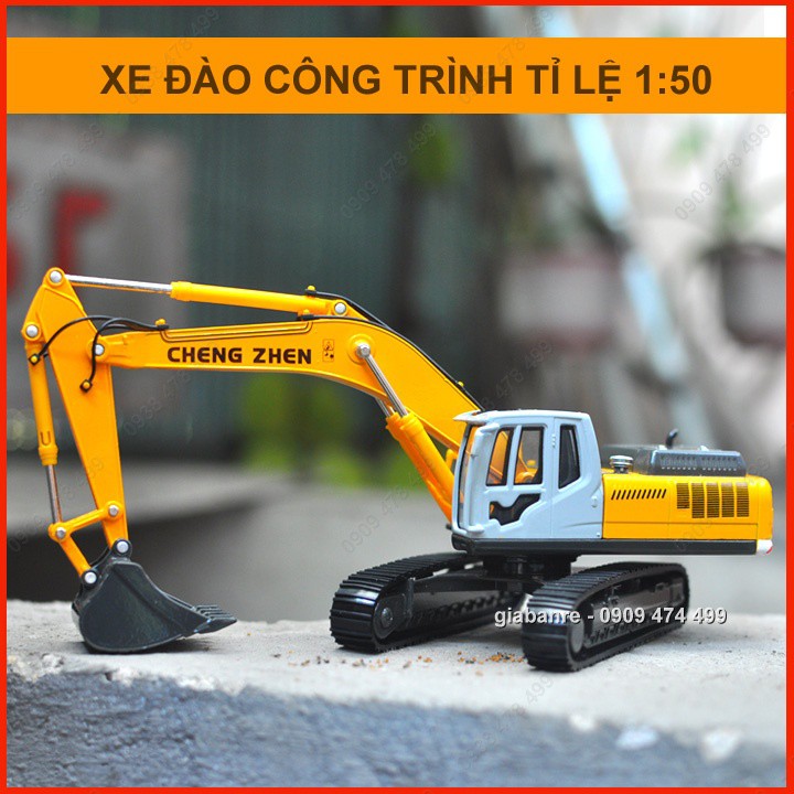 Mô Hình Kim Loại Xe Múc Đào Bánh Xích Tỉ Lệ 1:50 - Caipo - 9959