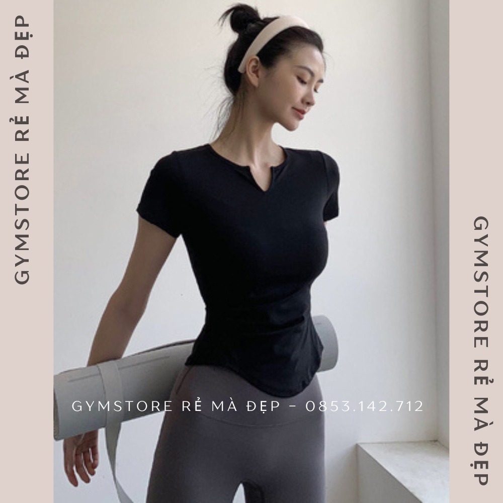 Áo Thun Ôm Body Tay Ngắn Thể Thao Nữ Tập Yoga Gym Nhún Eo Siêu Thoáng Mát Tôn Dáng Tôn Da 𝐆𝐘𝐌𝐒𝐓𝐎𝐑𝐄 226
