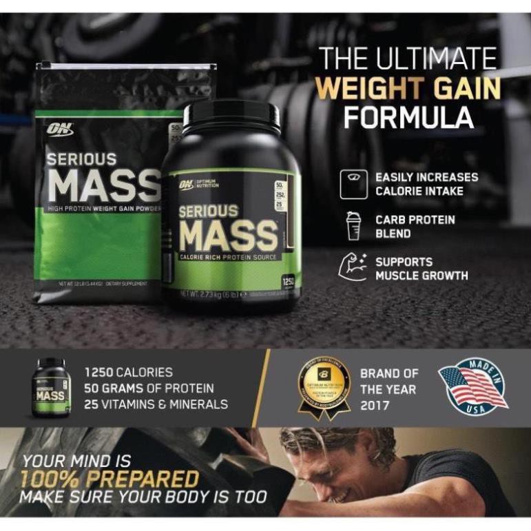SERIOUS MASS - SỮA TĂNG CÂN TĂNG CƠ -  BỔ SUNG VITAMIN, TĂNG CÂN NHANH CHẤT LƯỢNG (6 LBS)
