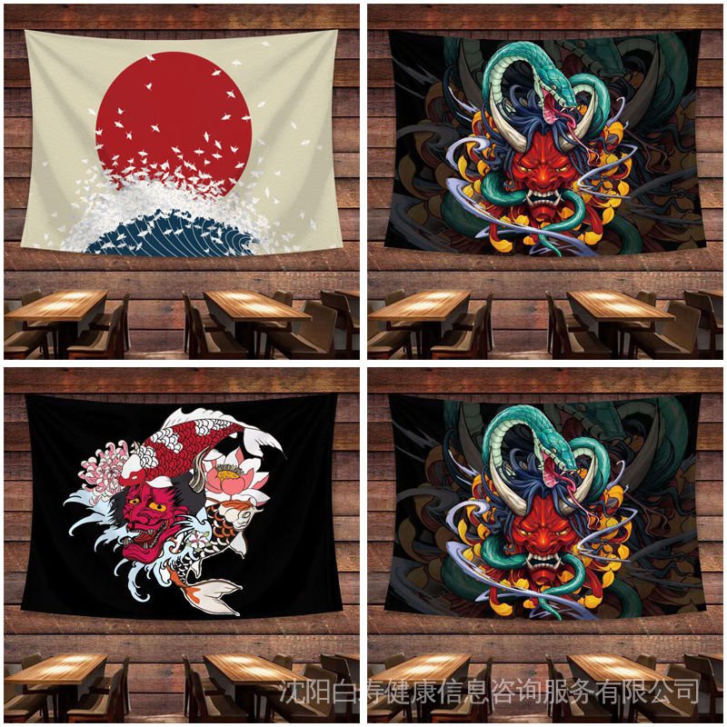 Thảm Treo Tường Trang Trí Phong Cách Samurai Nhật Bản