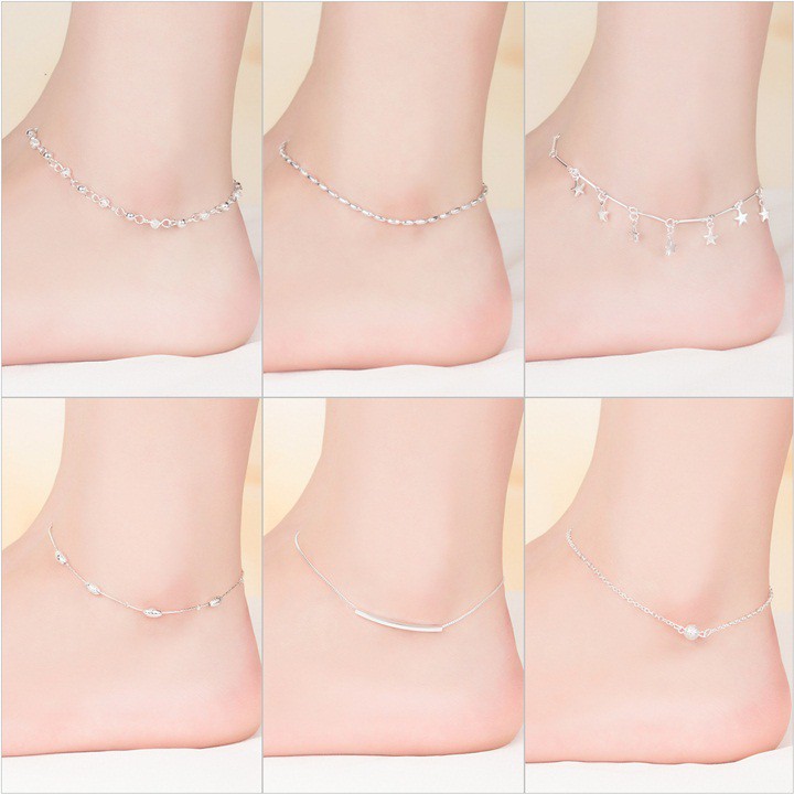 Lắc chân bạc S925 phong cách Hàn cực xinh, nhiều mẫu giá siêu rẻ - LC37