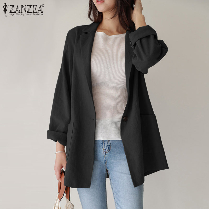 Áo Khoác Blazer ZANZEA Tay Dài Thời Trang Dành Cho Nữ
