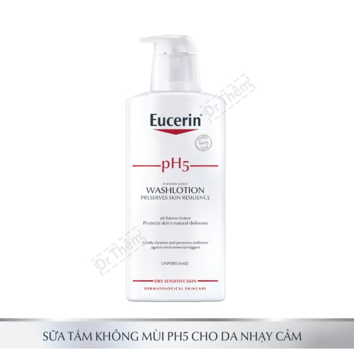 ✅[CHÍNH HÃNG] Sữa Tắm Không Mùi Eucerin Sensitive Skin pH5 Washlotion (Perfume-free) 400ml Cho Da Cơ Thể Nhạy Cảm