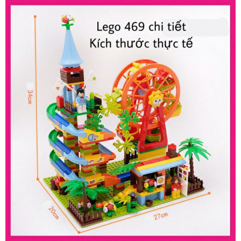 ORDER.- Bộ Lego Cầu trượt đu quay (có ảnh thật)