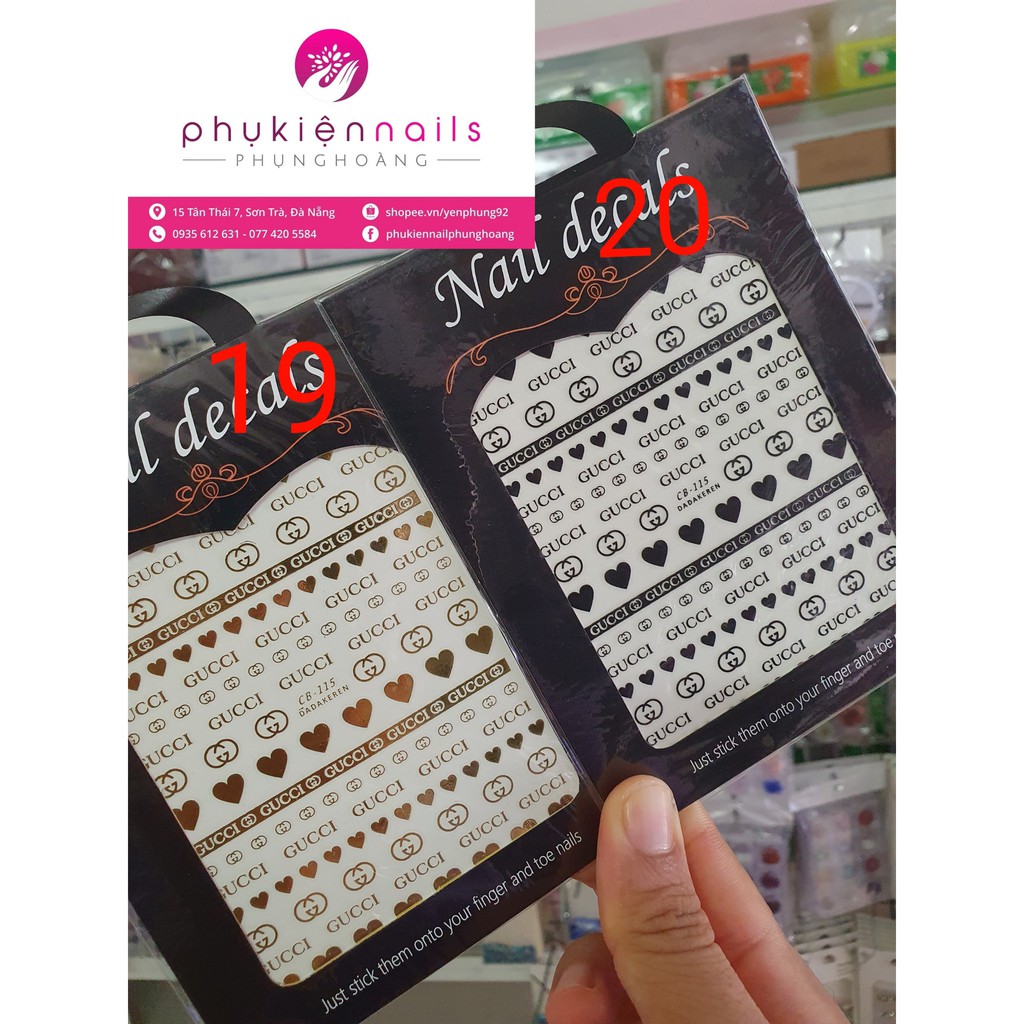 Nail Sticker Thương Hiệu Logo Nổi Tiếng- Dán Trang Trí - Nhiều Sticker Đẹp (mẫu 11-20)