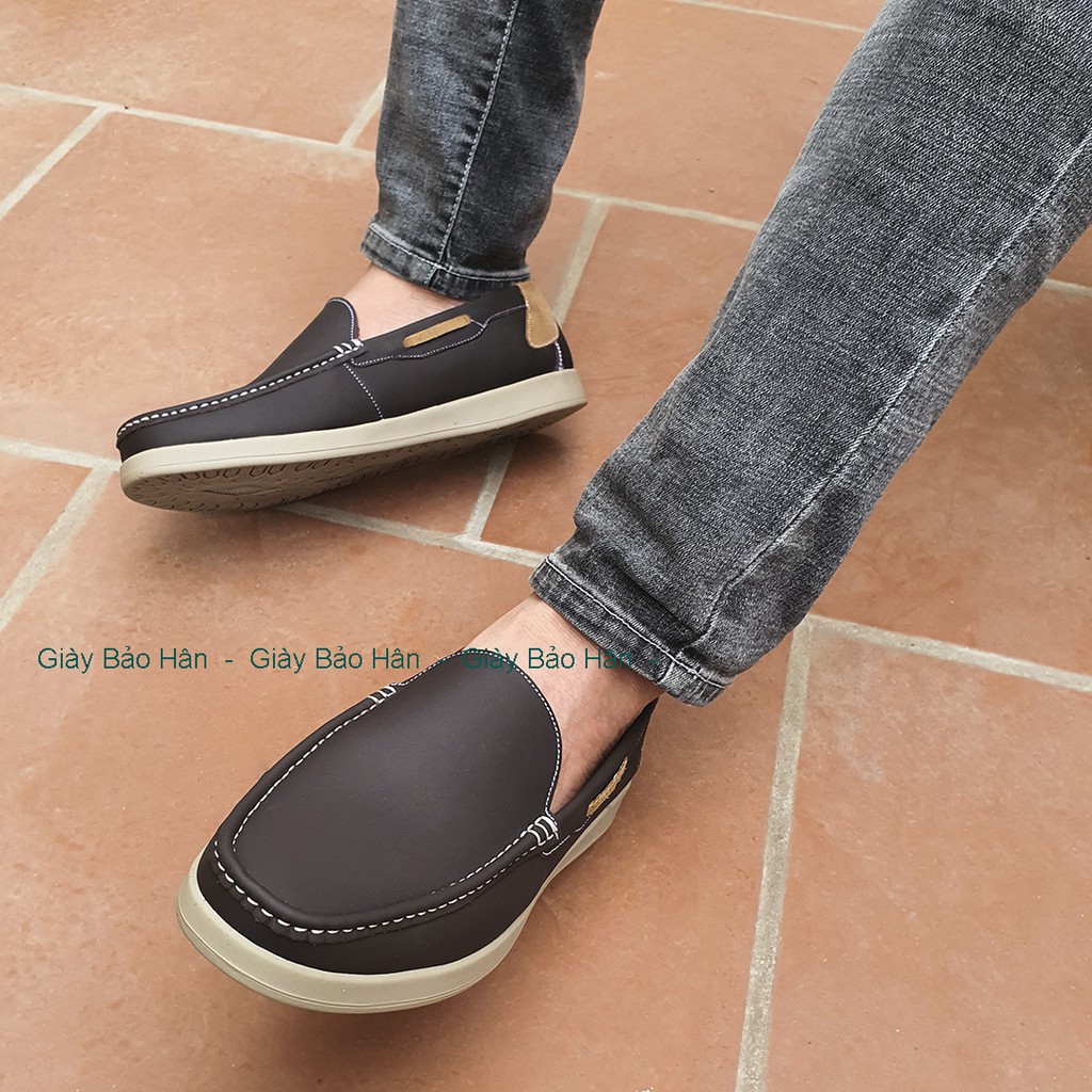 Giày lười nam màu nâu-đen mã GL35, Da bò mềm- đế cao su đúc chắc chắn.