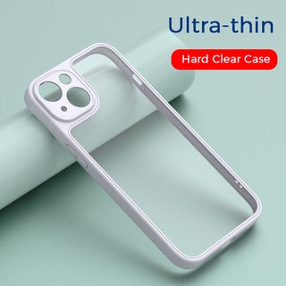 Ốp Điện Thoại Cứng Trong Suốt Viền Mềm Siêu Mỏng Chống Sốc Cho iPhone 13 12 Pro Max 11