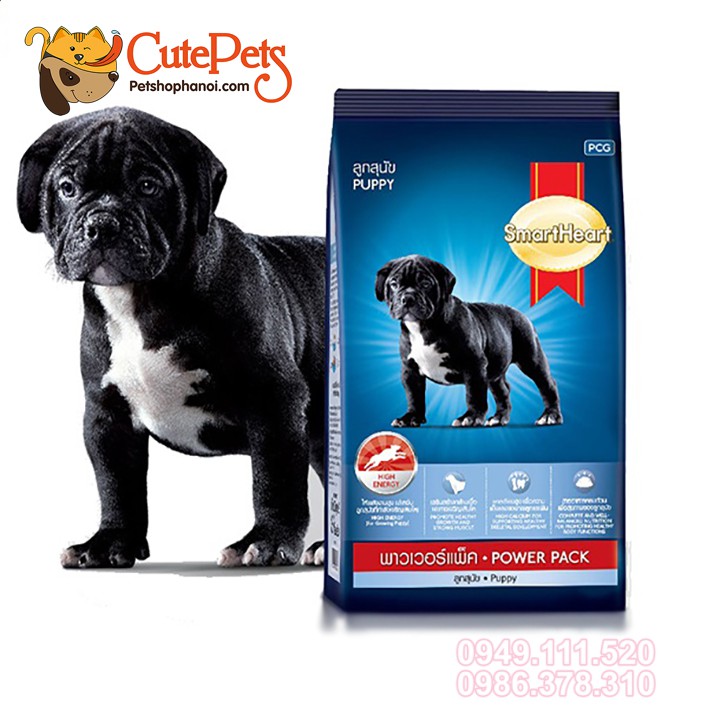 Thức ăn Smart Heart Power Pack Puppy 1kg Dành cho chó con dưới 1 năm tuổi - CutePets