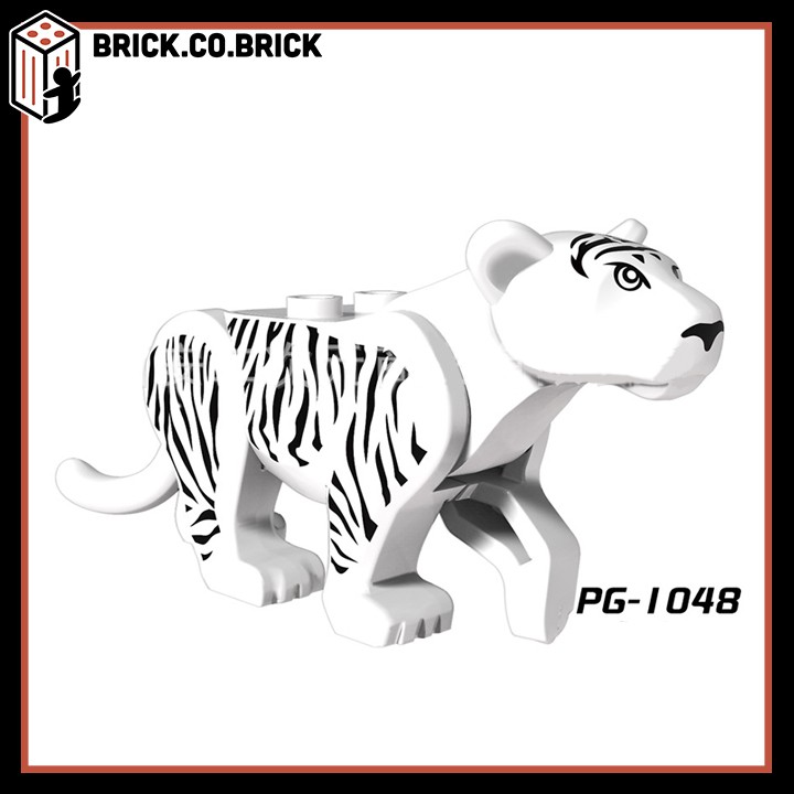 Mô hình Báo Đốm Đồ Chơi Lắp ráp Động Vật Rừng Xanh Minifigure Animal Báo Hổ PG1048